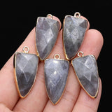 Labradorite Long Triangle Pendant for Woman