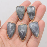 Labradorite Long Triangle Pendant for Woman