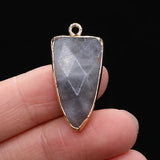 Labradorite Long Triangle Pendant for Woman