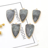 Labradorite Long Triangle Pendant for Woman