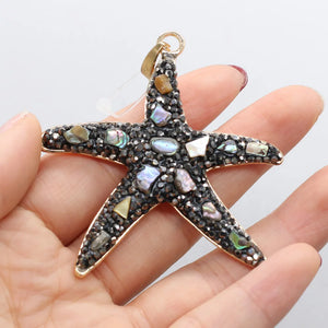 Natural Stone Gem Pendant Crafts DIY Charm Necklace Jewelry 58x60mm