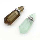 Green Aventurine Citrine Gem Perfume Bottle Pendant Necklace