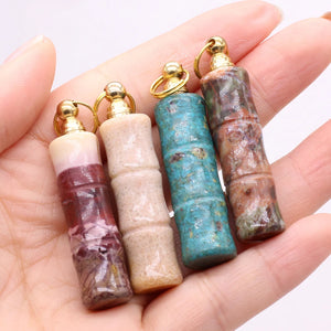 Gem Perfume Bottle Pendant Crafts DIY Necklace Jewelry Gift