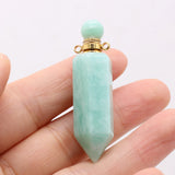Natural Stone Gem Perfume Essential Oil Pendant 14x50mm