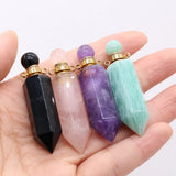 Natural Stone Gem Perfume Essential Oil Pendant 14x50mm