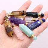 Gem Perfume Bottle Pendant for DIY Necklace 14x50mm
