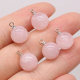 Rose Quartz Round Ball Pendant for DIY Jewelry Making
