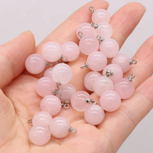 Rose Quartz Round Ball Pendant for DIY Jewelry Making