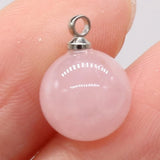 Rose Quartz Round Ball Pendant for DIY Jewelry Making