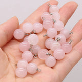 Rose Quartz Round Ball Pendant for DIY Jewelry Making
