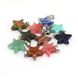Natural Unakite Agate Gem Star Pendant DIY Crafts 20mm