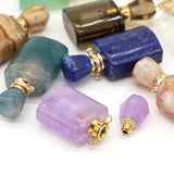 Natural Stone Gemstone Perfume Bottle Essential Oil Diffuser Necklace