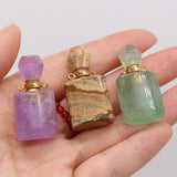 Natural Stone Gemstone Perfume Bottle Essential Oil Diffuser Necklace