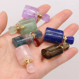 Natural Stone Gemstone Perfume Bottle Essential Oil Diffuser Necklace