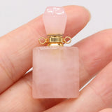Natural Stone Gemstone Perfume Bottle Essential Oil Diffuser Necklace