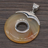 Natural Stone Gemstone Round Pendant Agate Romantic OL Crafts DIY Necklace