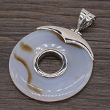 Natural Stone Gemstone Round Pendant Agate Romantic OL Crafts DIY Necklace