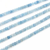 Natural Stone Faceted Aquamarine Beads 2x3/3x4mm Jewelry Craft Material