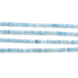 Natural Stone Faceted Aquamarine Beads 2x3/3x4mm Jewelry Craft Material