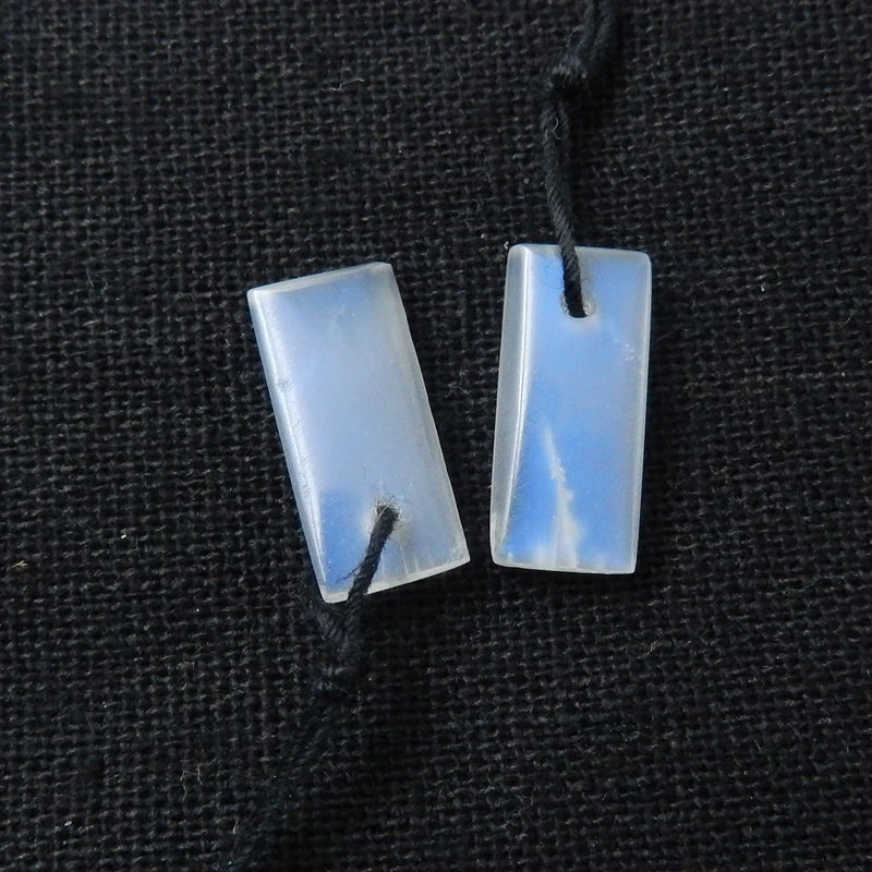 Geometric Moon Stone Earrings 16x7x3mm Semiprecious Stone Charms Jewelry