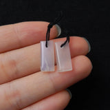 Geometric Moon Stone Earrings 16x7x3mm Semiprecious Stone Charms Jewelry