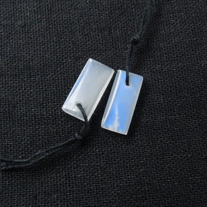 Geometric Moon Stone Earrings 16x7x3mm Semiprecious Stone Charms Jewelry