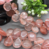 Natural Stone Glass Cherry Quartz Water Drop DIY Pendant Earring Jewelry