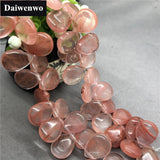 Natural Stone Glass Cherry Quartz Water Drop DIY Pendant Earring Jewelry