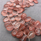 Natural Stone Glass Cherry Quartz Water Drop DIY Pendant Earring Jewelry