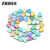 Blue Black Peach Hearts Hematite Spacer Beads 6/8mm
