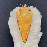 Natural Stone Plated Crystal Necklace Pendant Arrow Shaped Charm Jewelry