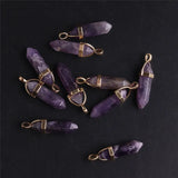 Natural Stone Hexagonal Prism Charms Pendants for DIY Jewelry Making