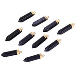Natural Stone Hexagonal Prism Charms Pendants