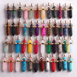 Natural Stone Hexagonal Prism Charms Pendants for DIY Jewelry Making