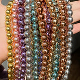 Silver Hematite Round Loose Beads Jewelry Making DIY 15''