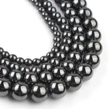 Silver Hematite Round Loose Beads Jewelry Making DIY 15''