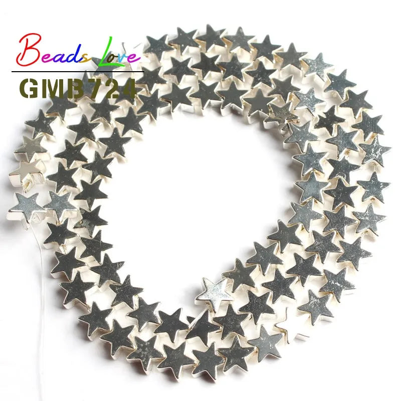 Silver Star Hematite Spacer Beads 4/6/8/10mm