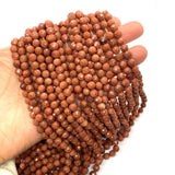 Golden Sandstone Necklace Bead 6mm Faceted Round Charms Beads