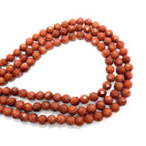 Golden Sandstone Necklace Bead 6mm Faceted Round Charms Beads