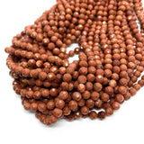Golden Sandstone Necklace Bead 6mm Faceted Round Charms Beads