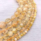 Golden Crystal Quartz and Citrine Beads 4-10mm for Jewelry Making