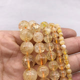Golden Crystal Quartz and Citrine Beads 4-10mm for Jewelry Making