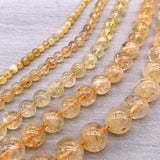 Golden Crystal Quartz and Citrine Beads 4-10mm for Jewelry Making