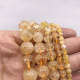 Golden Crystal Quartz and Citrine Beads 4-10mm for Jewelry Making