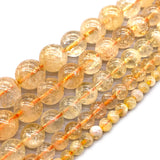 Golden Crystal Quartz and Citrine Beads 4-10mm for Jewelry Making