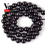 Natural Stone Shungite Round Beads for Jewelry Making 4/6/8/10/12 mm