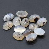 Grass Flower Agate Gemstone Convex Oval Jewelry Ring Face Pendant