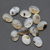 Grass Flower Agate Gemstone Convex Oval Jewelry Ring Face Pendant
