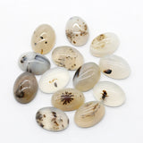 Grass Flower Agate Gemstone Convex Oval Jewelry Ring Face Pendant