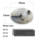 Grass Flower Agate Gemstone Convex Oval Jewelry Ring Face Pendant